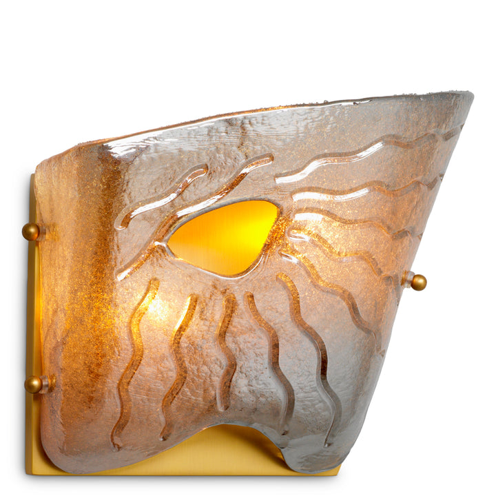 Wall Lamp Orlandis Right - Antique brass finish | smoke glass