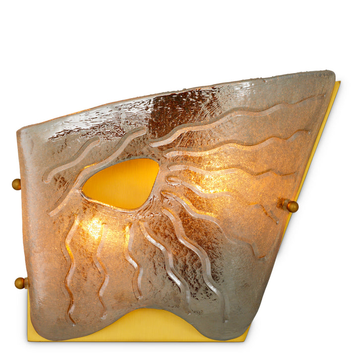 Wall Lamp Orlandis Right - Antique brass finish | smoke glass