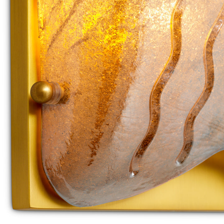 Wall Lamp Orlandis Right - Antique brass finish | smoke glass