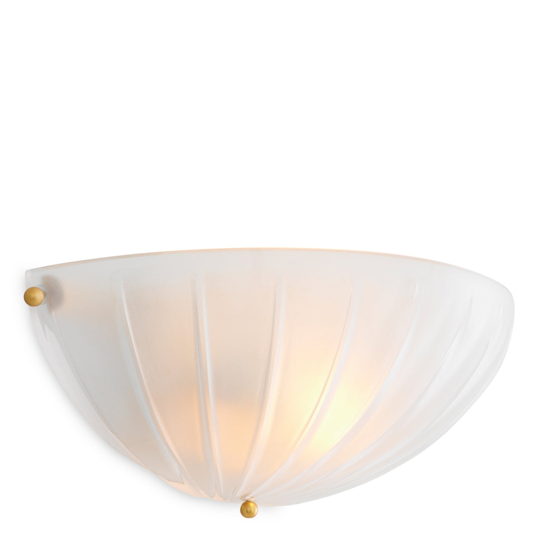 Wall Lamp Maranello - Antique brass finish | frosted glass