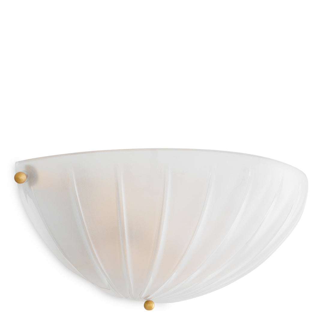 Wall Lamp Maranello - Antique brass finish | frosted glass