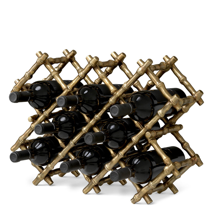 Wine Rack Sassari - Vintage brass finish