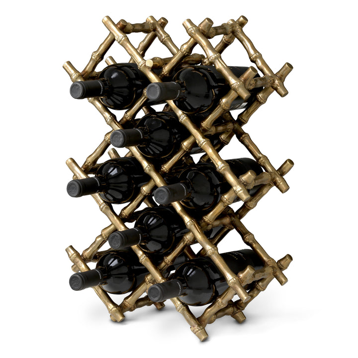 Wine Rack Sassari - Vintage brass finish