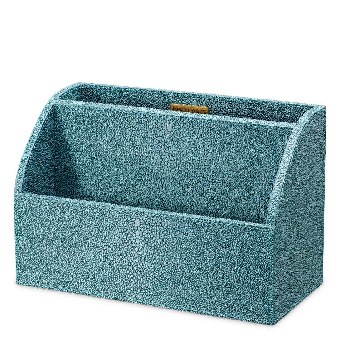 Desk Set Scaleo set of 3 - Blue faux shagreen