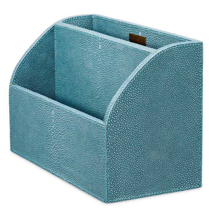 Desk Set Scaleo set of 3 - Blue faux shagreen