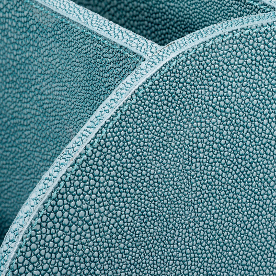 Desk Set Scaleo set of 3 - Blue faux shagreen
