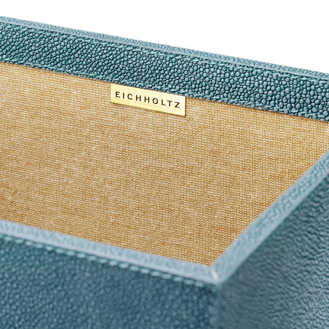 Desk Set Scaleo set of 3 - Blue faux shagreen