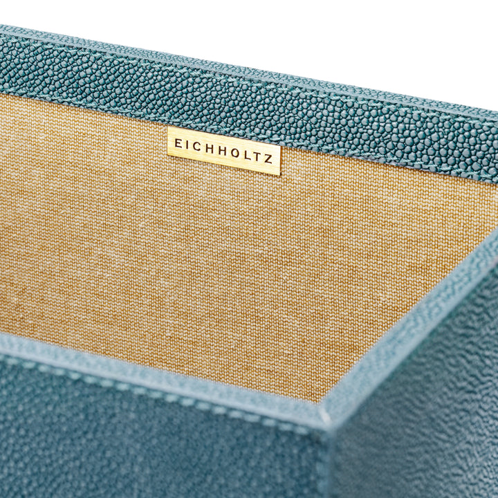 Desk Set Scaleo set of 3 - Blue faux shagreen