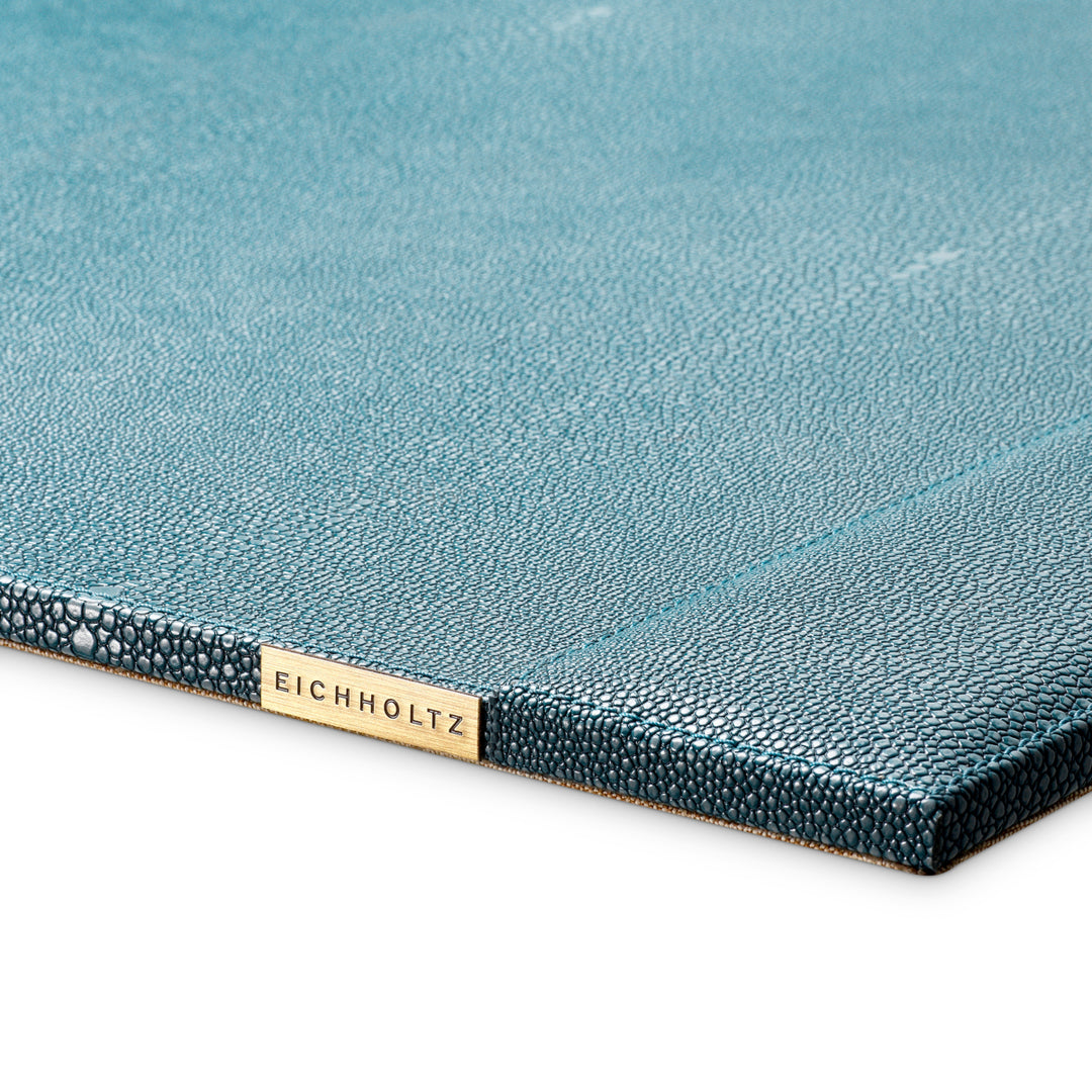 Desk Blotter Scaleo - Blue faux shagreen