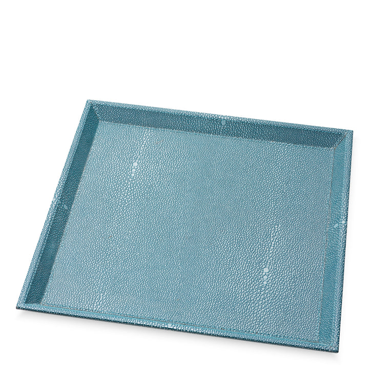 Desk Tray Scaleo set of 2 - Blue faux shagreen
