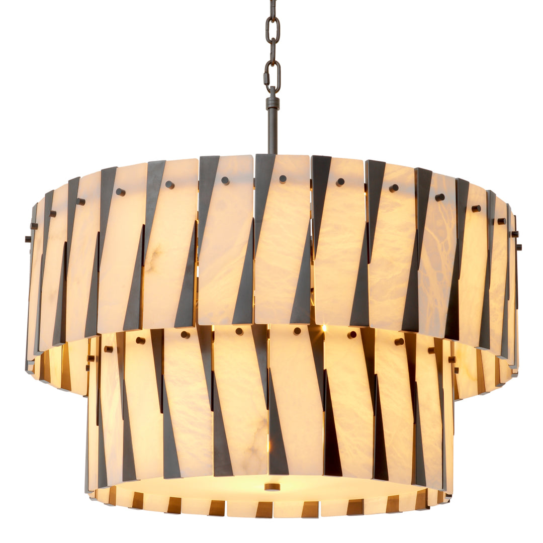 Chandelier Rivington - Bronze highlight finish | alabaster