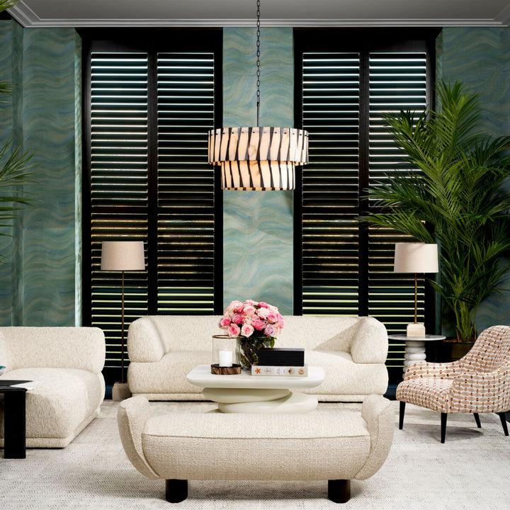 Chandelier Rivington - Bronze highlight finish | alabaster