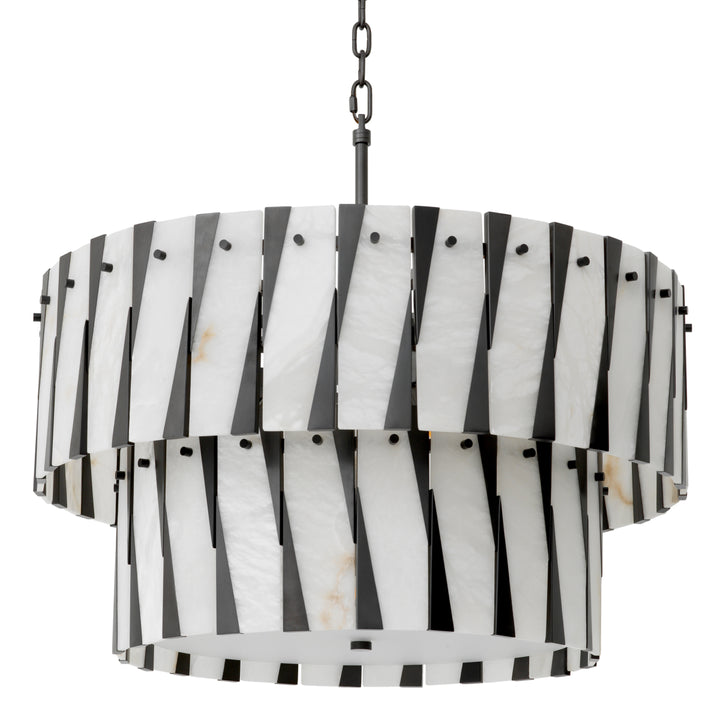 Chandelier Rivington - Bronze highlight finish | alabaster