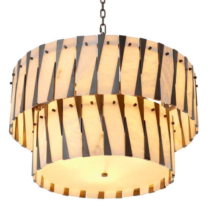 Chandelier Rivington - Bronze highlight finish | alabaster