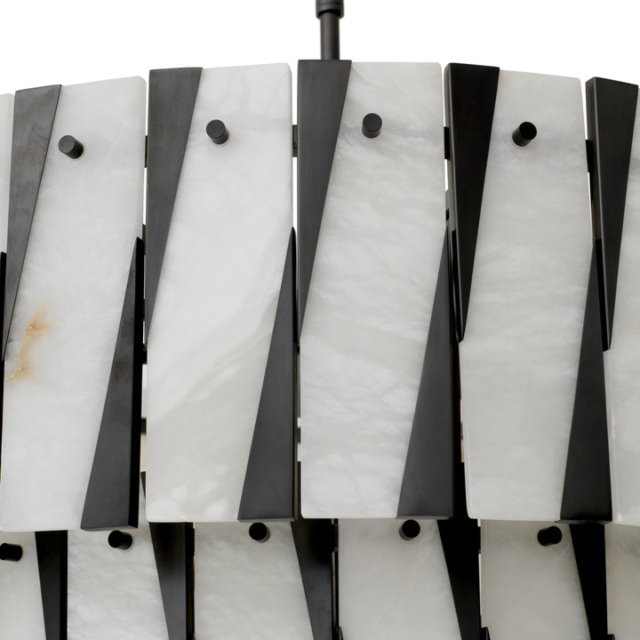 Chandelier Rivington - Bronze highlight finish | alabaster