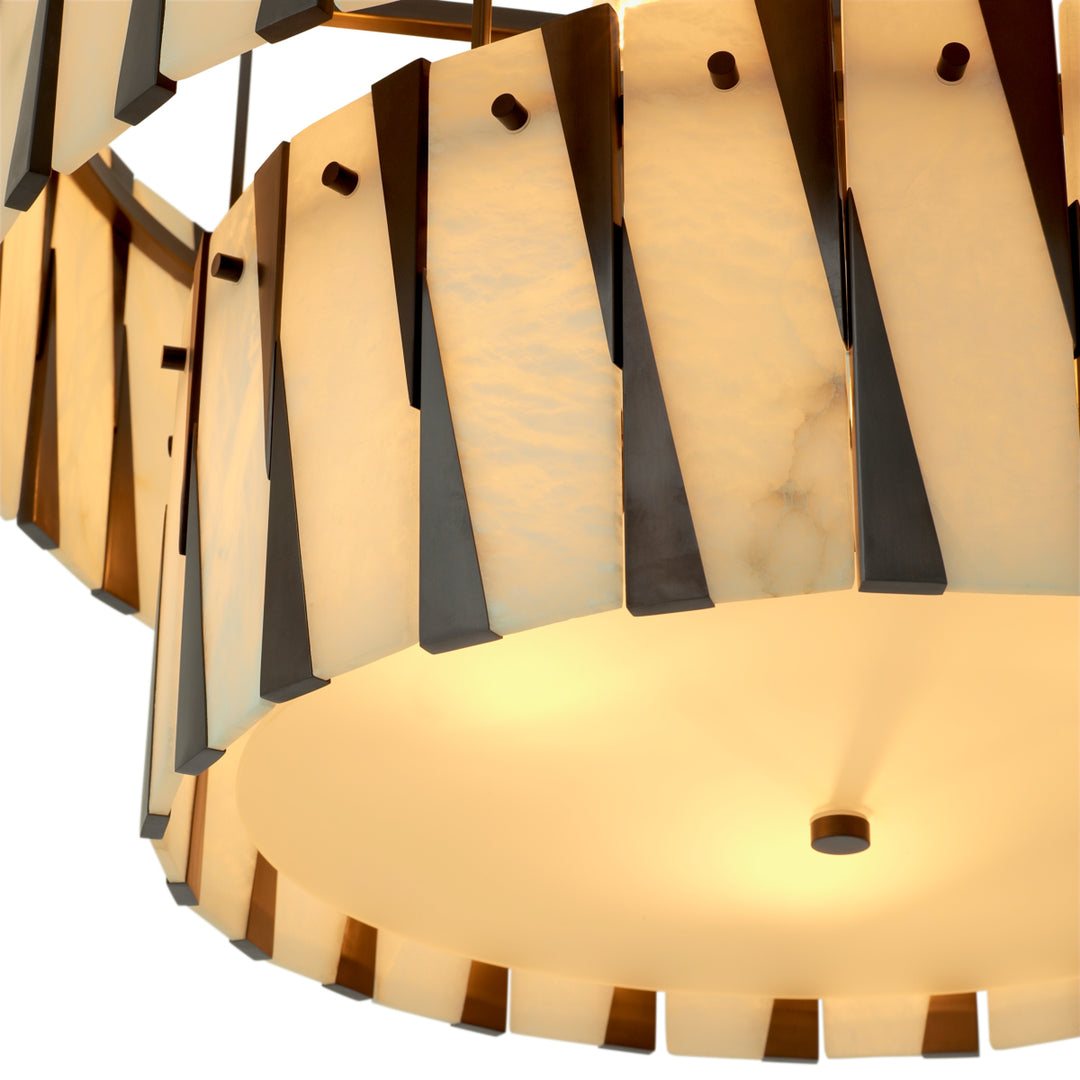 Chandelier Rivington - Bronze highlight finish | alabaster