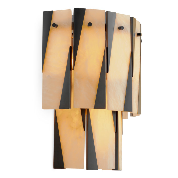 Wall Lamp Rivington - Bronze highlight finish | alabaster