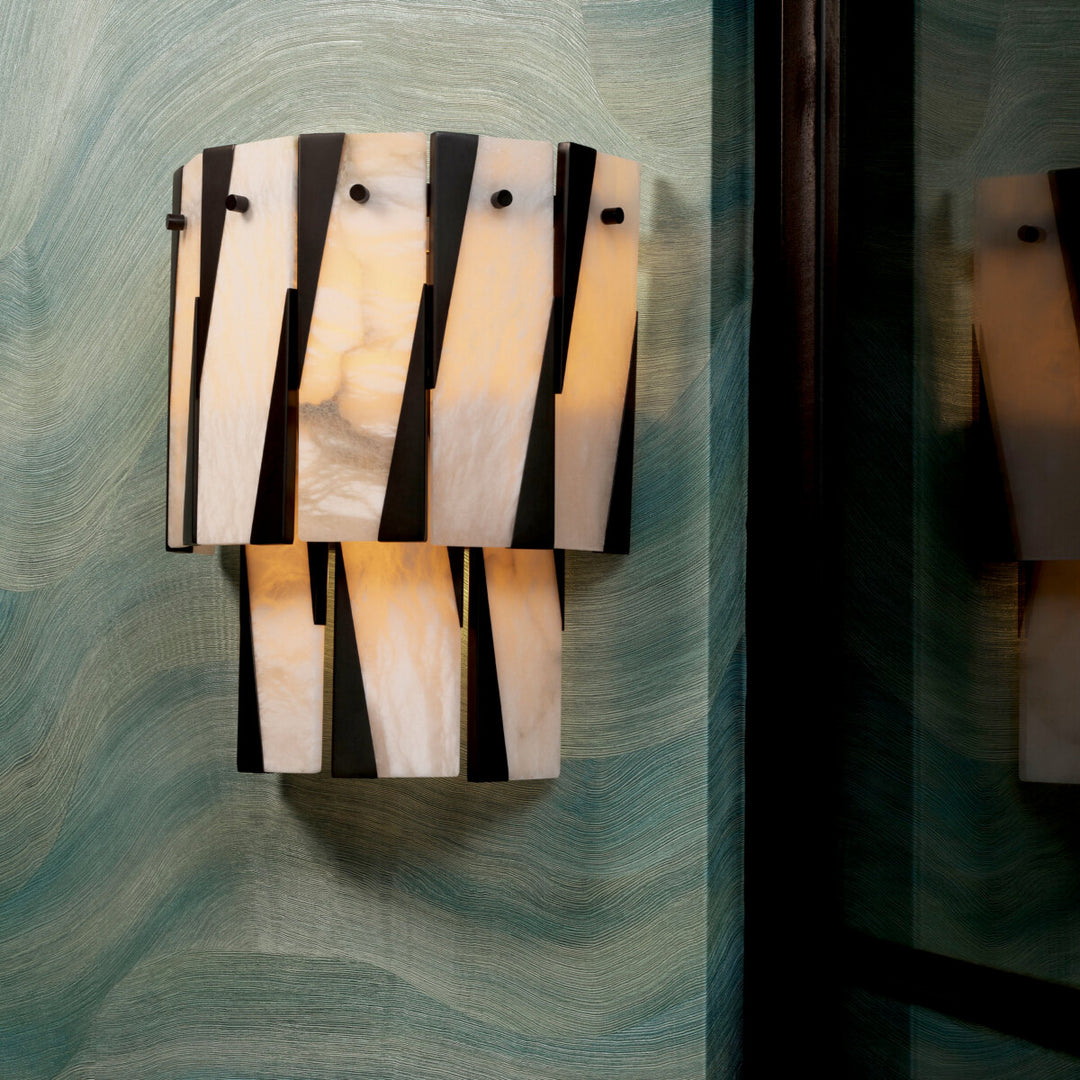 Wall Lamp Rivington - Bronze highlight finish | alabaster