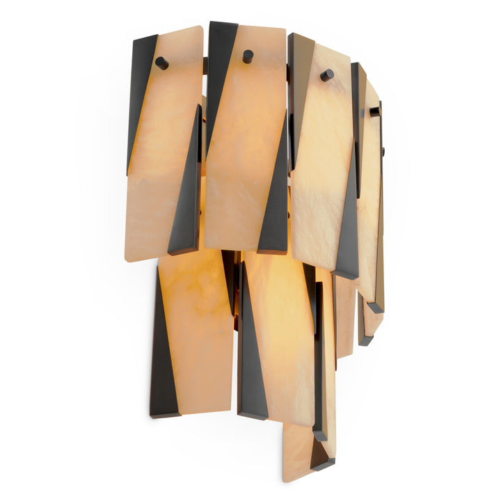 Wall Lamp Rivington - Bronze highlight finish | alabaster