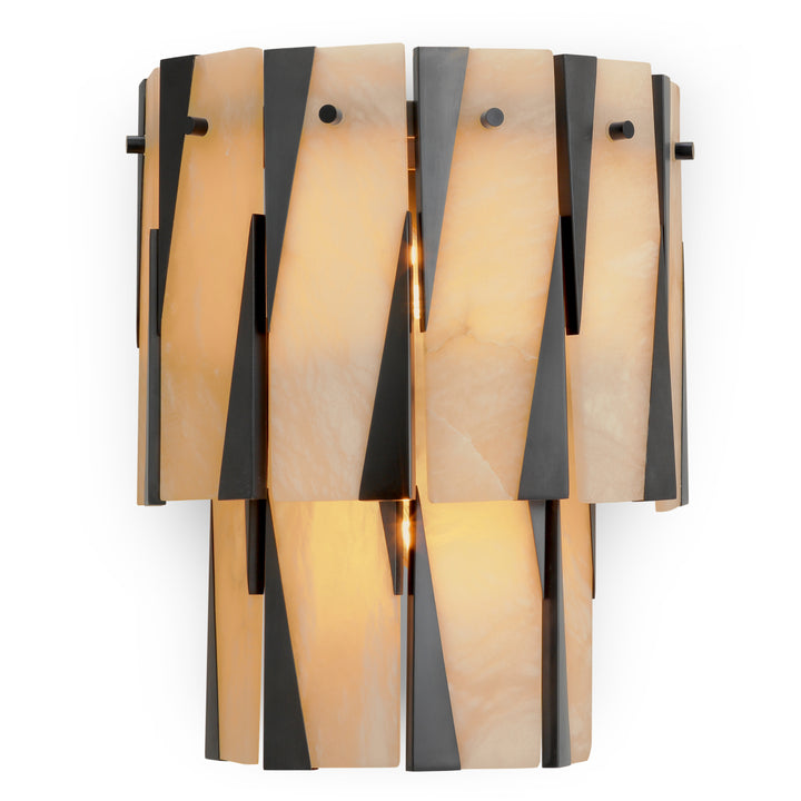 Wall Lamp Rivington - Bronze highlight finish | alabaster
