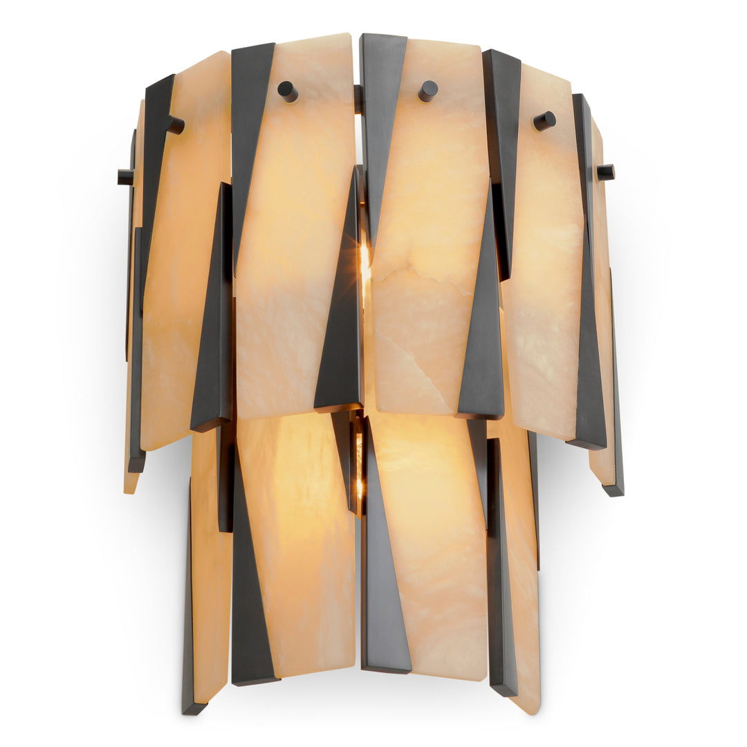Wall Lamp Rivington - Bronze highlight finish | alabaster