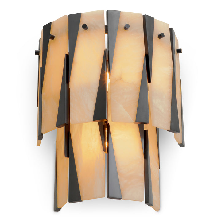 Wall Lamp Rivington - Bronze highlight finish | alabaster