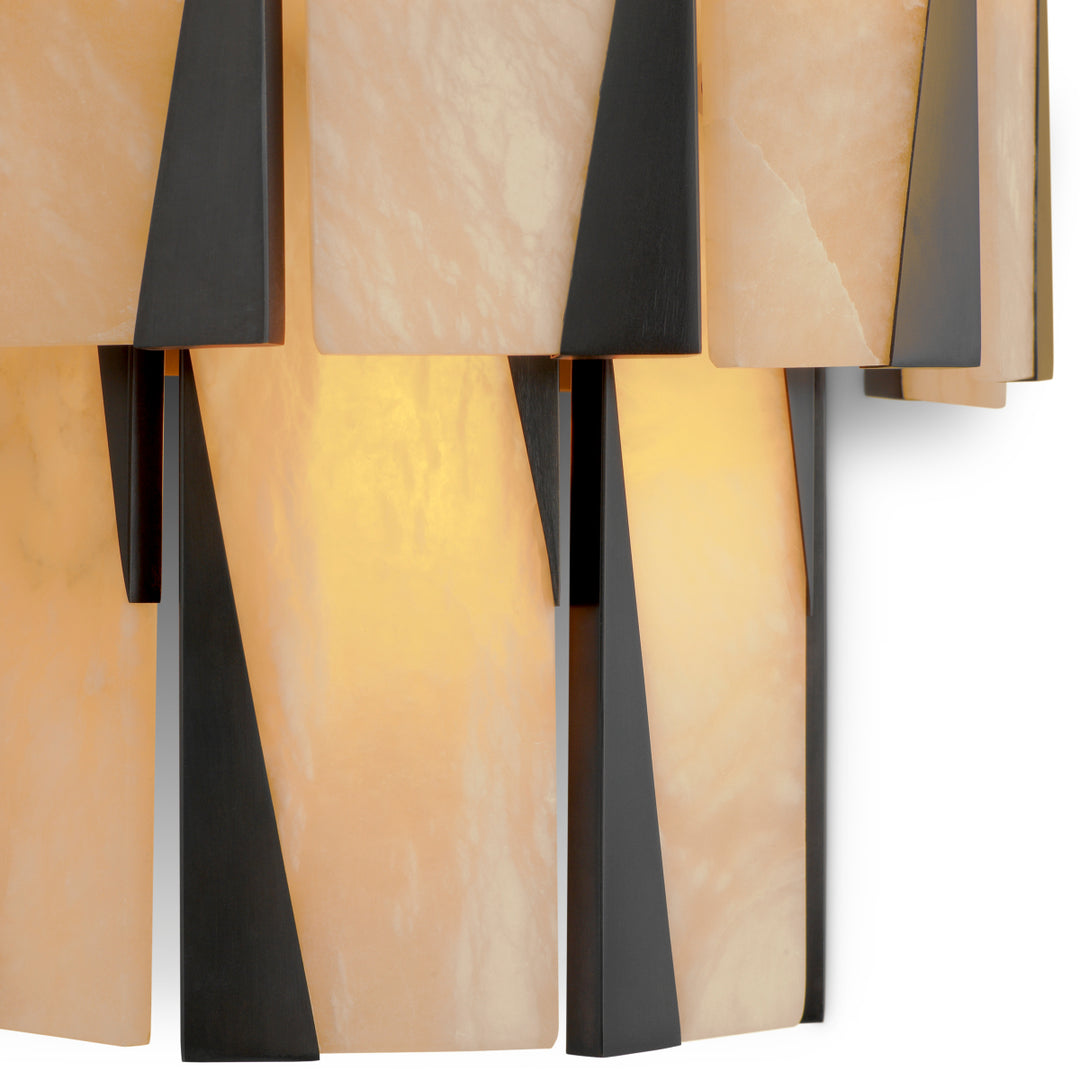 Wall Lamp Rivington - Bronze highlight finish | alabaster