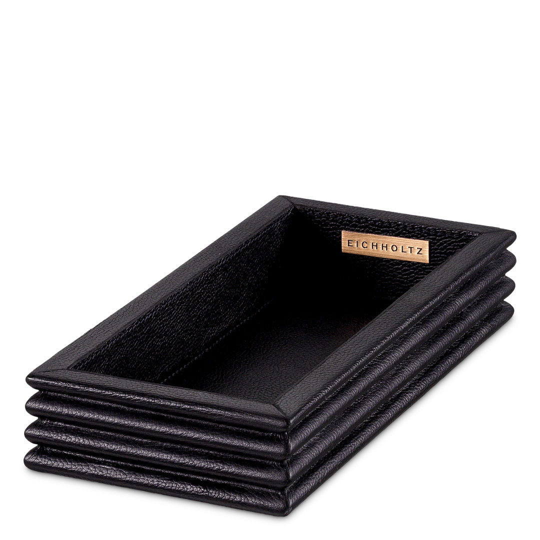 Desk Set Elvane set of 3 - Black leather