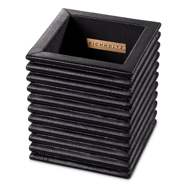Desk Set Elvane set of 3 - Black leather