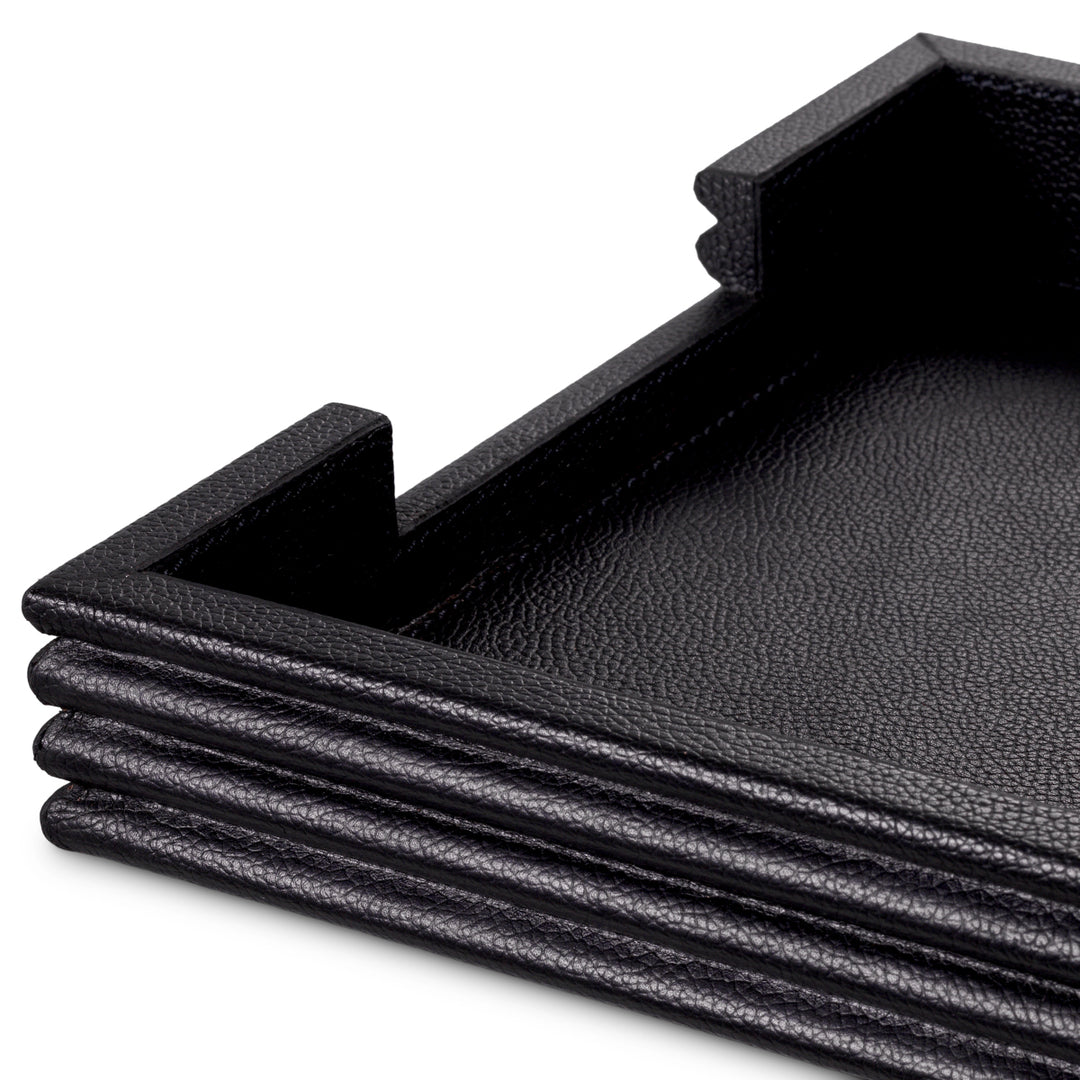 Desk Set Elvane set of 3 - Black leather