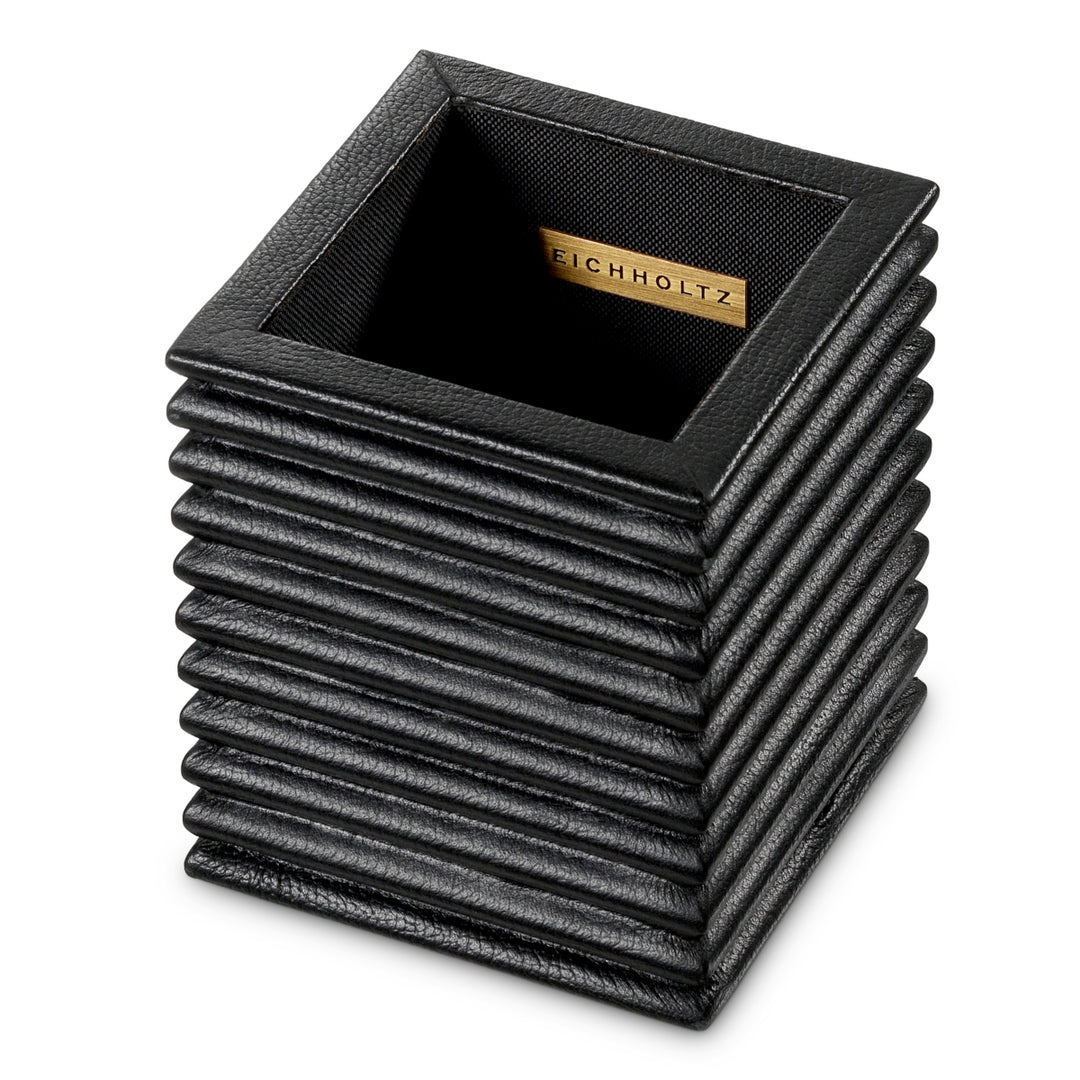 Desk Set Elvane set of 3 - Black leather