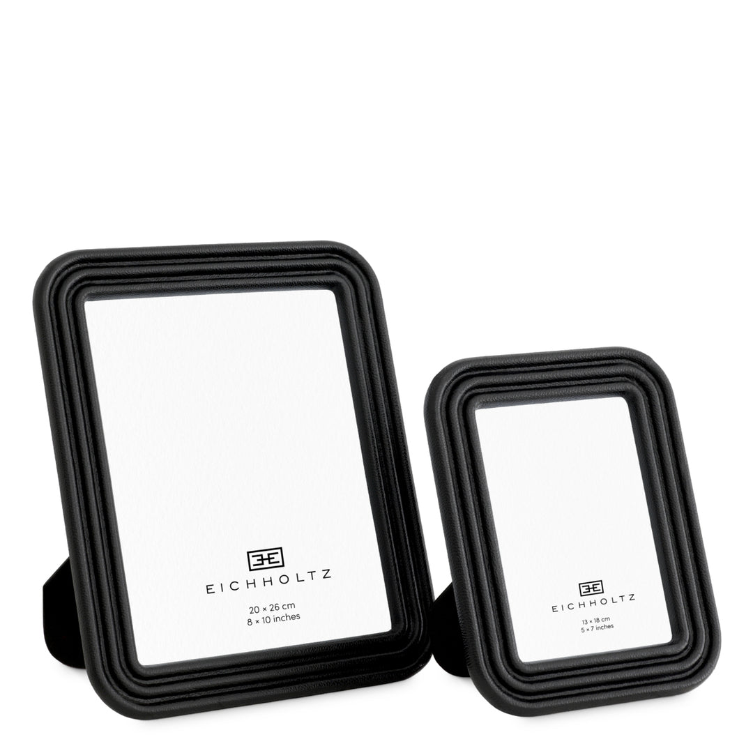 Picture Frame Elvane set of 2 - Black leather