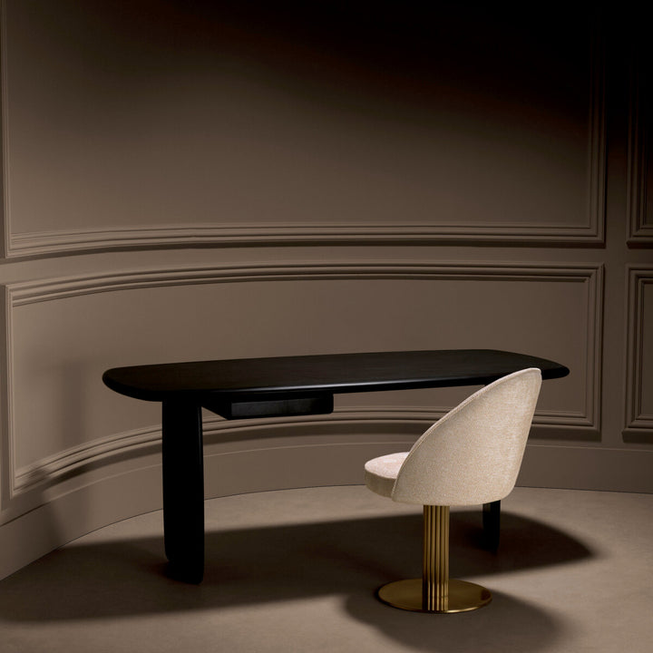 Desk Windsor - Solid mahogany wood | coffee finish