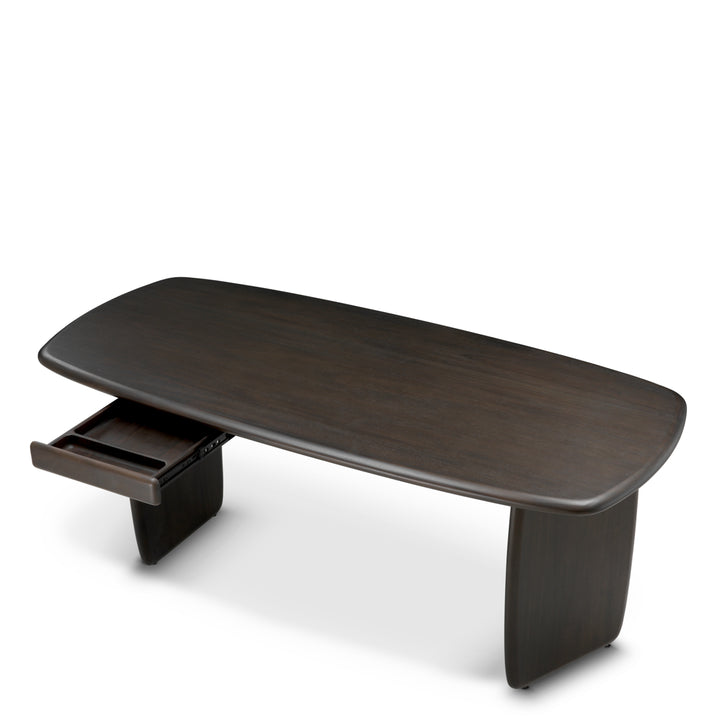 Desk Windsor - Solid mahogany wood | coffee finish