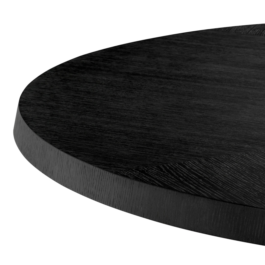 Dining Table Caldor - Brushed brass finish | charcoal grey oak veneer