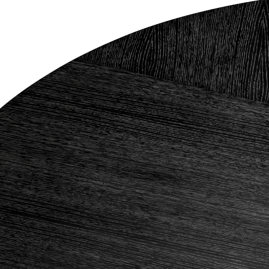 Dining Table Caldor - Brushed brass finish | charcoal grey oak veneer