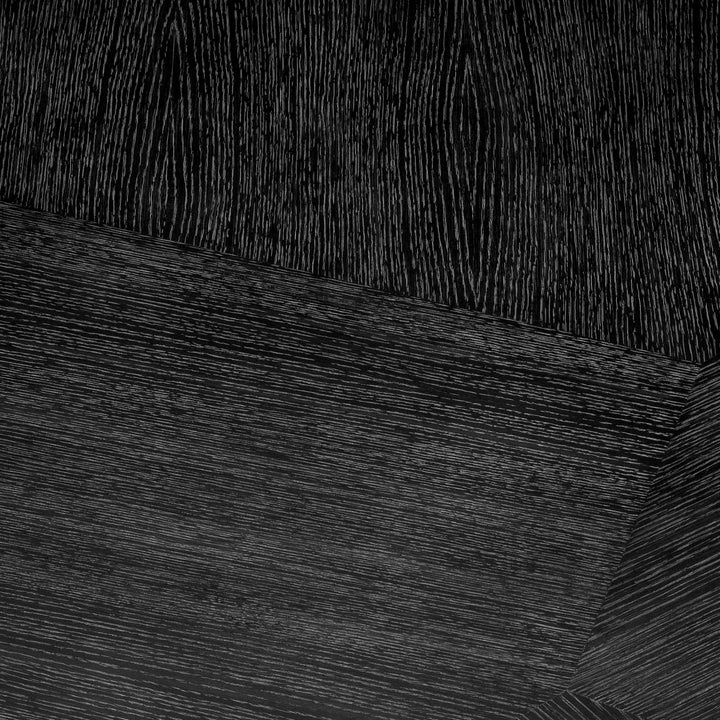 Dining Table Caldor - Brushed brass finish | charcoal grey oak veneer