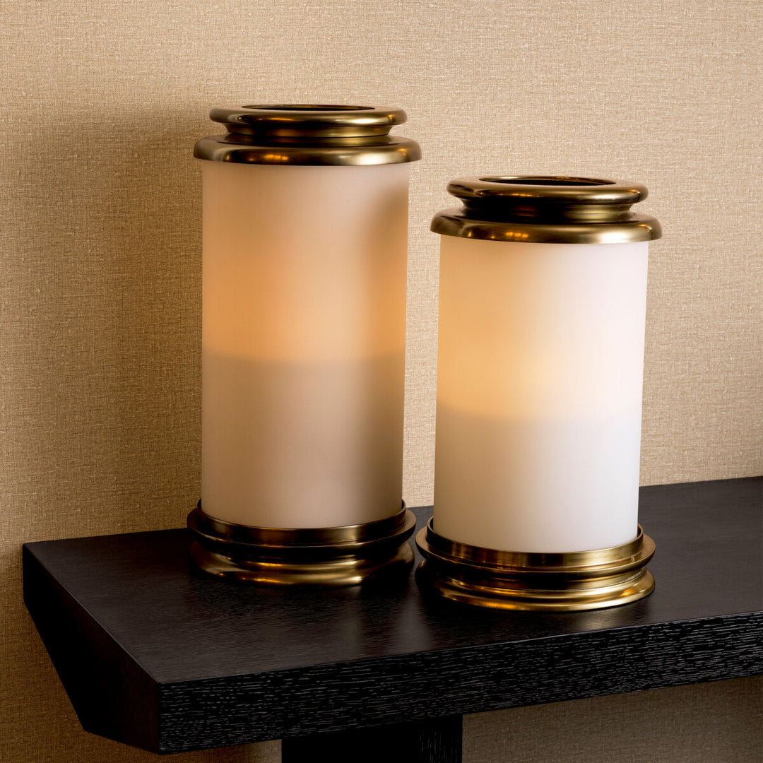 Hurricane Carrington S - Vintage brass finish | white glass