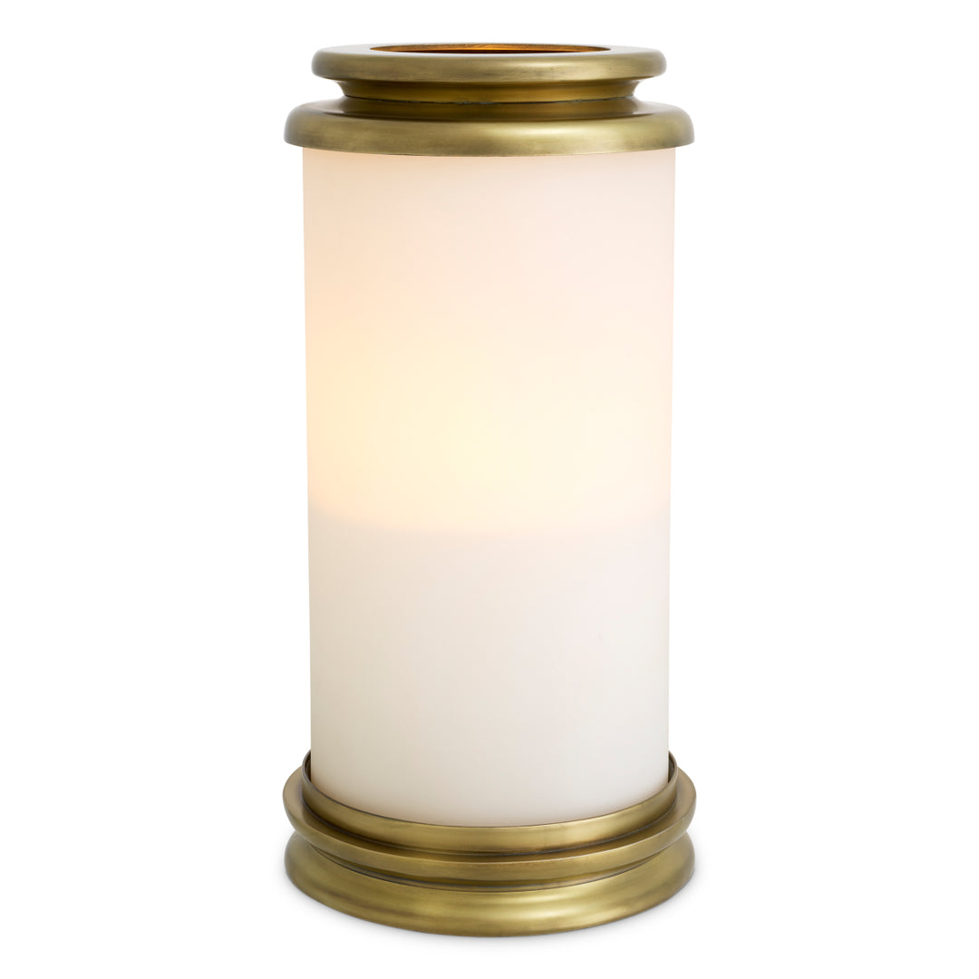 Hurricane Carrington L - Vintage brass finish | white glass