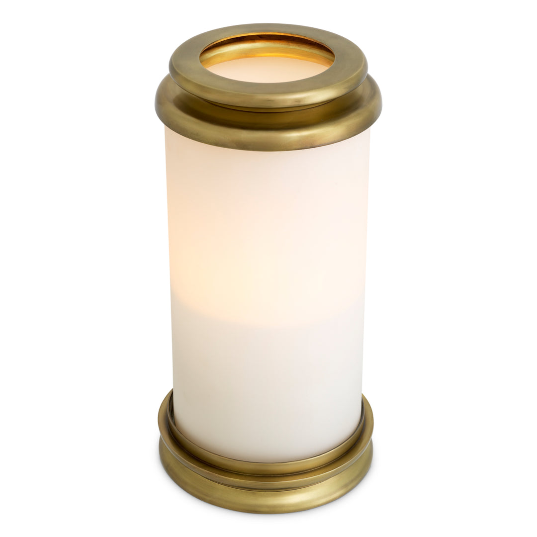 Hurricane Carrington L - Vintage brass finish | white glass