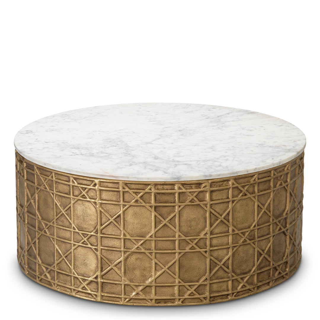 Coffee Table Laurenson - Vintage brass finish | white marble top
