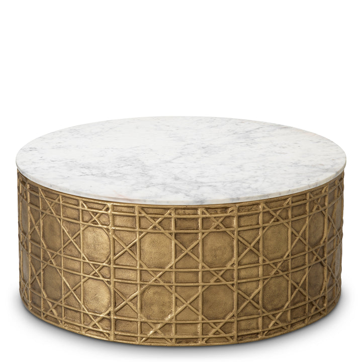Coffee Table Laurenson - Vintage brass finish | white marble top