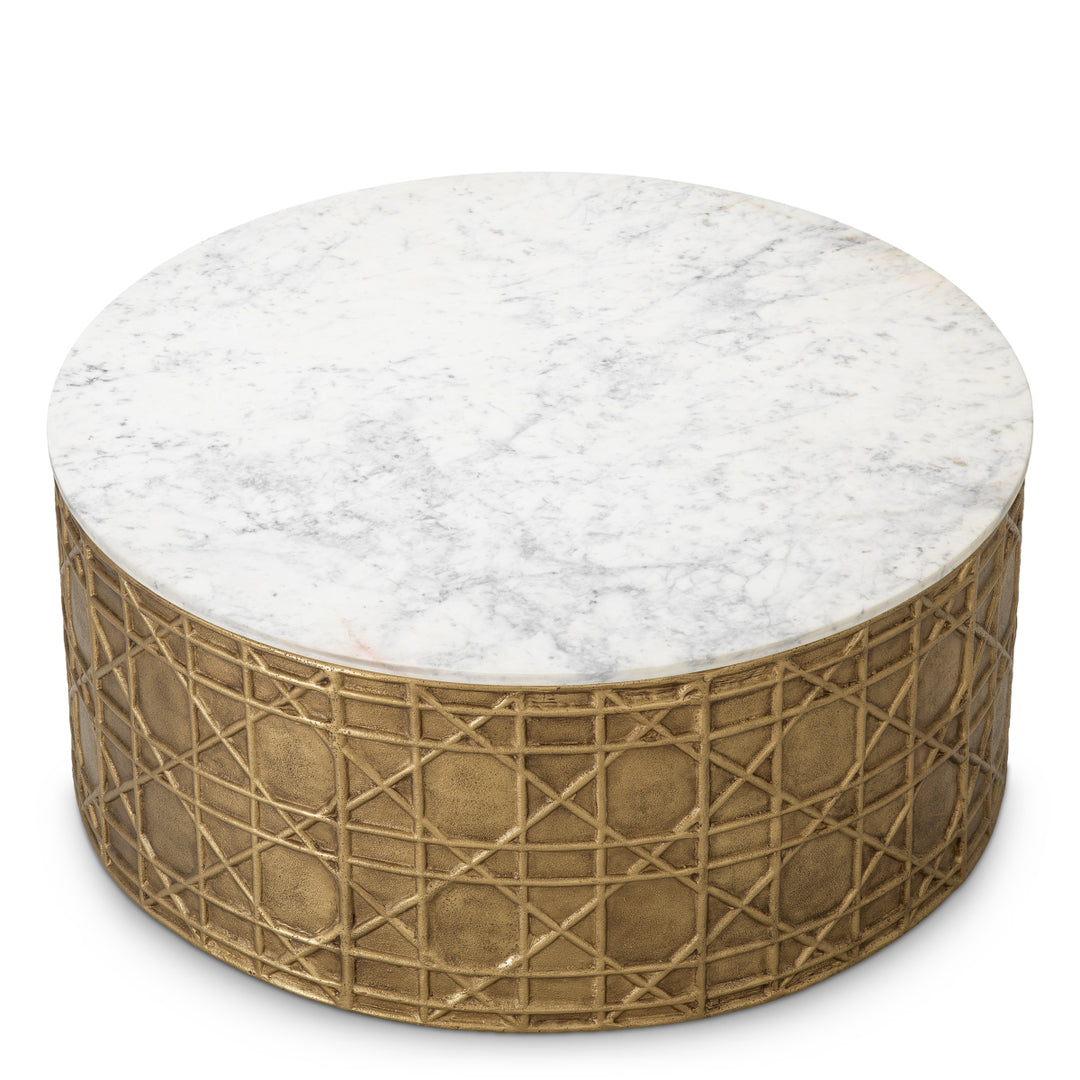 Coffee Table Laurenson - Vintage brass finish | white marble top