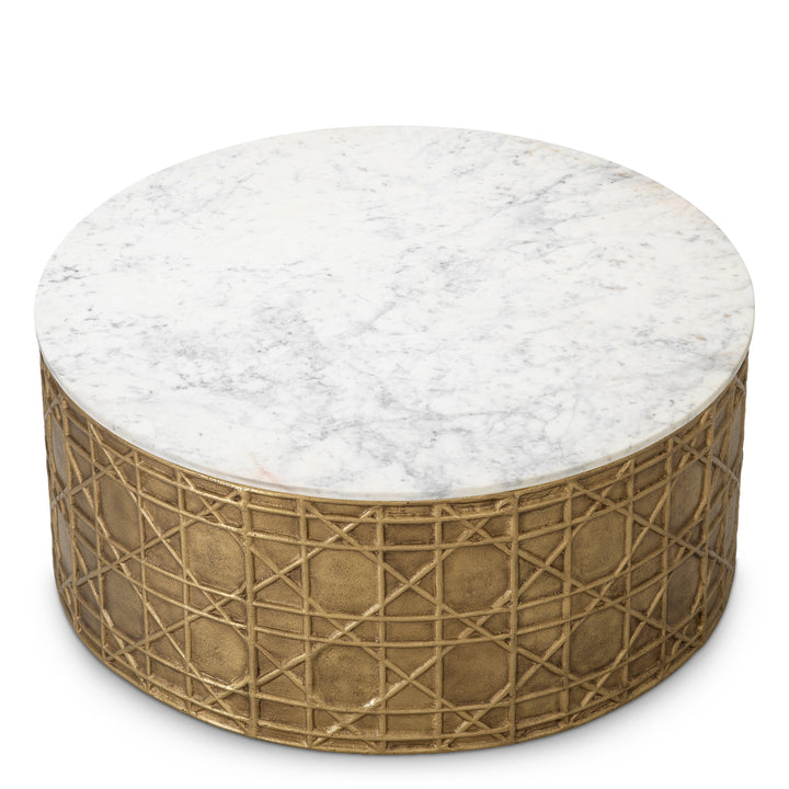 Coffee Table Laurenson - Vintage brass finish | white marble top