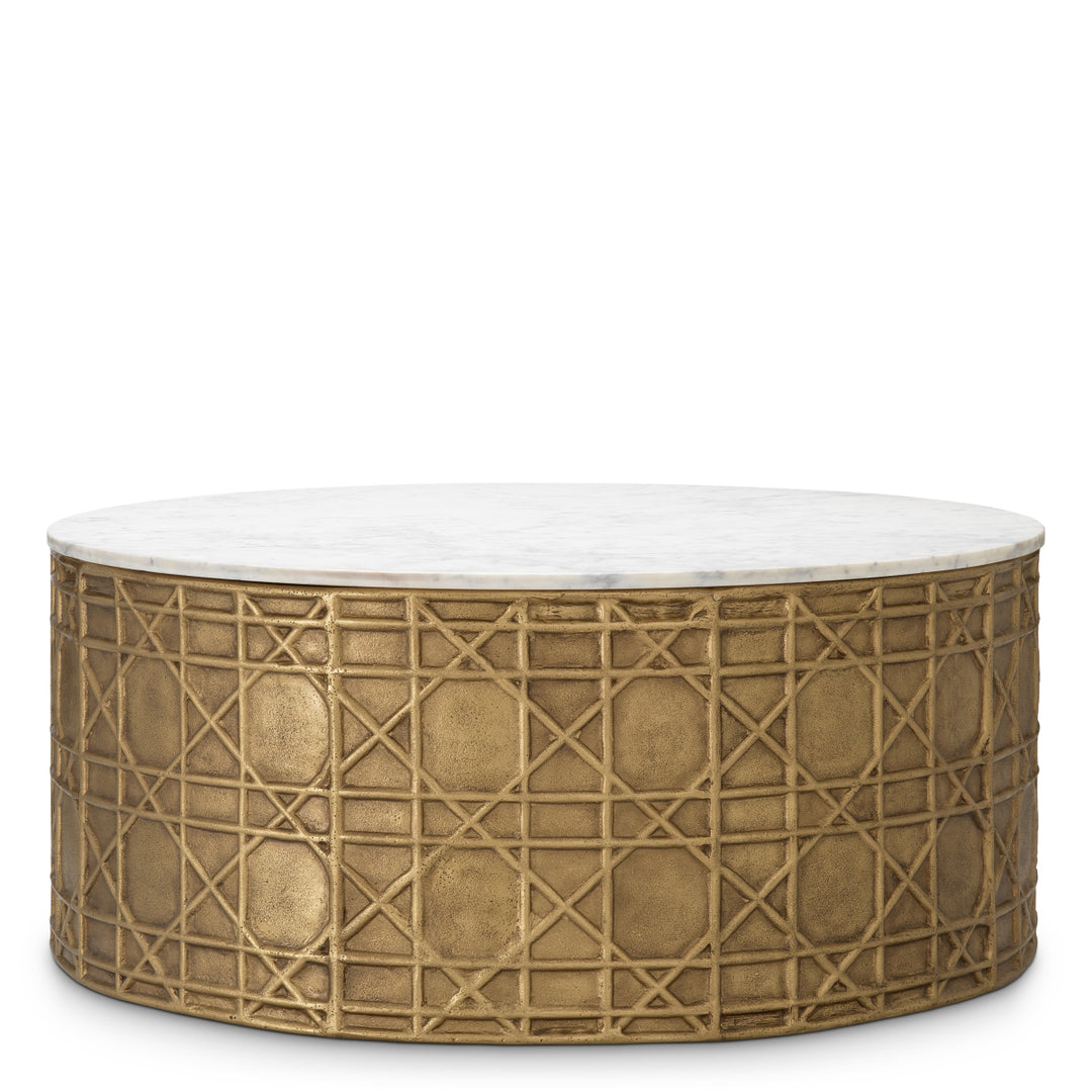 Coffee Table Laurenson - Vintage brass finish | white marble top