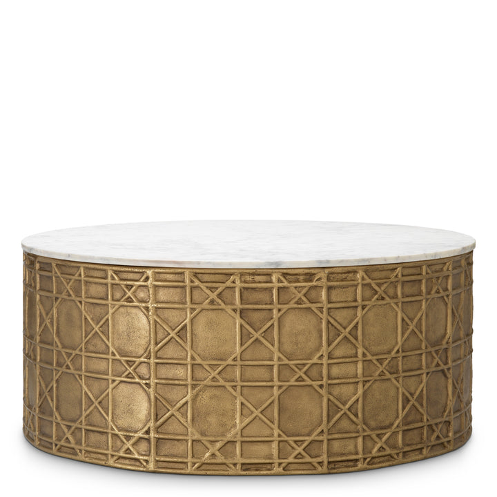 Coffee Table Laurenson - Vintage brass finish | white marble top
