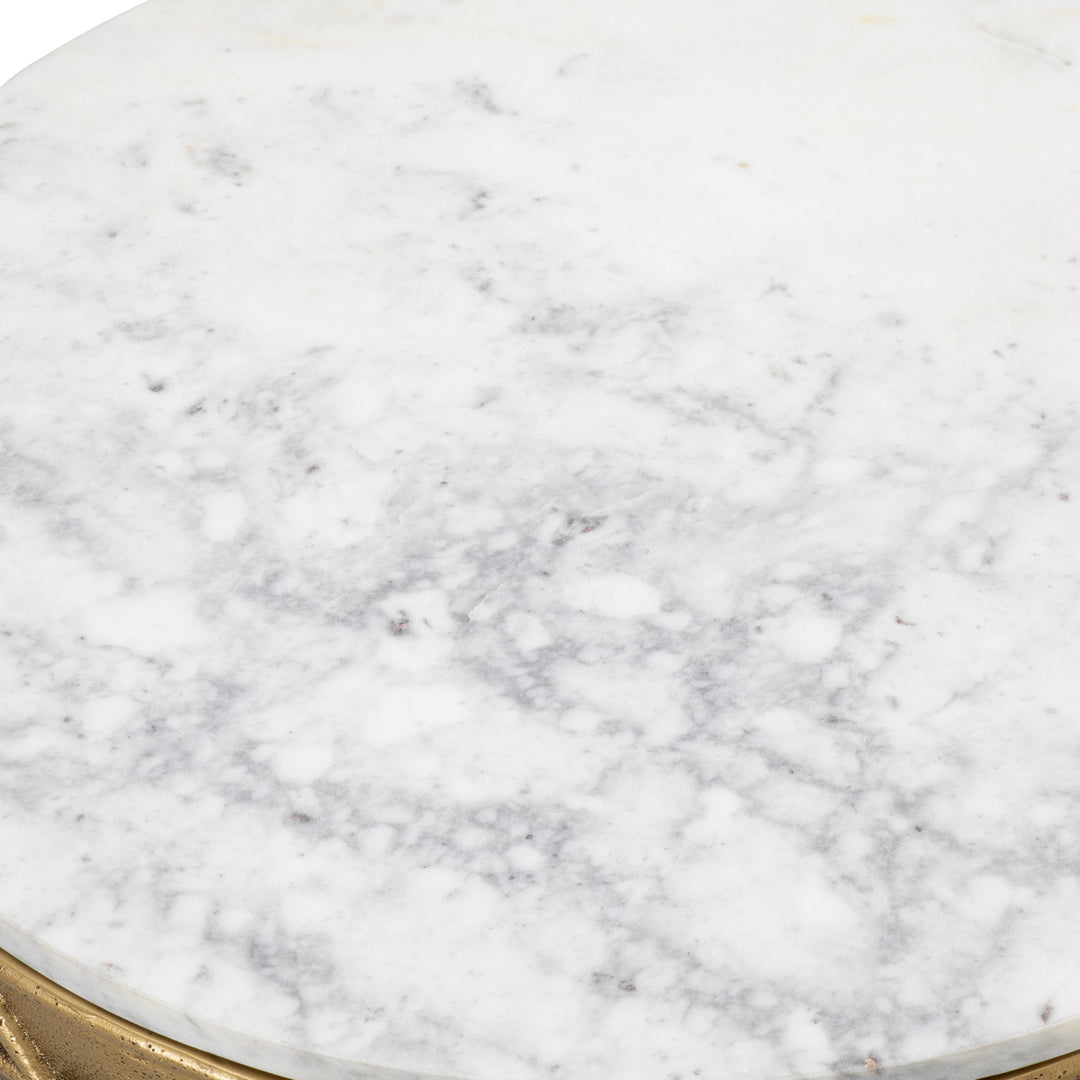 Coffee Table Laurenson - Vintage brass finish | white marble top
