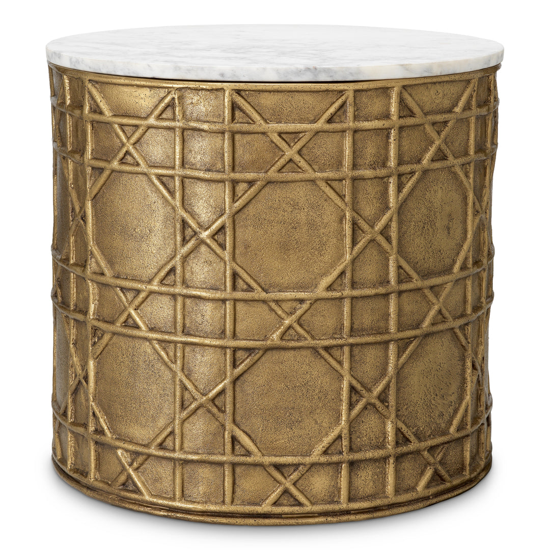 Side Table Laurenson - Vintage brass finish | white marble top