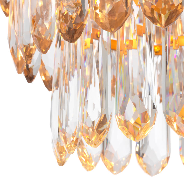Chandelier Gwendolyn - Antique brass finish | smoke and clear glass