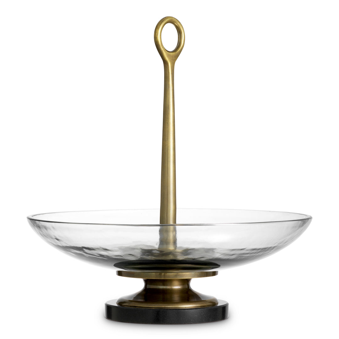 Bowl Opio - Vintage brass finish | clear glass